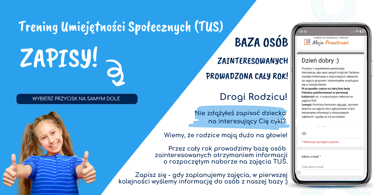 Zapisy na zajęcia TUS – baza zainteresowanych rodziców, pierwszeństwo informacji o nowych grupach